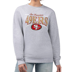 San Francisco 49ers Starter Women's Arch Stripe Fleece Pullover Sweatshirt - Gray - NFL