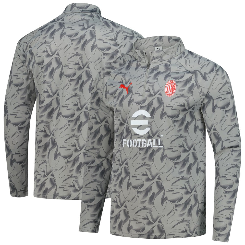 Puma - AC Milan 2025/26 Pre-Match dryCell Quarter-Zip Top - Gray