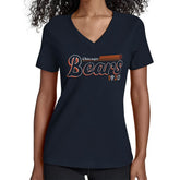 Chicago Bears Starter Women's Groovy Script V-Neck T-Shirt - Navy - NFL