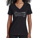 Las Vegas Raiders Starter Women's Groovy Script V-Neck T-Shirt - Black - NFL