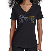 Baltimore Ravens Starter Women's Groovy Script V-Neck T-Shirt - Black - NFL