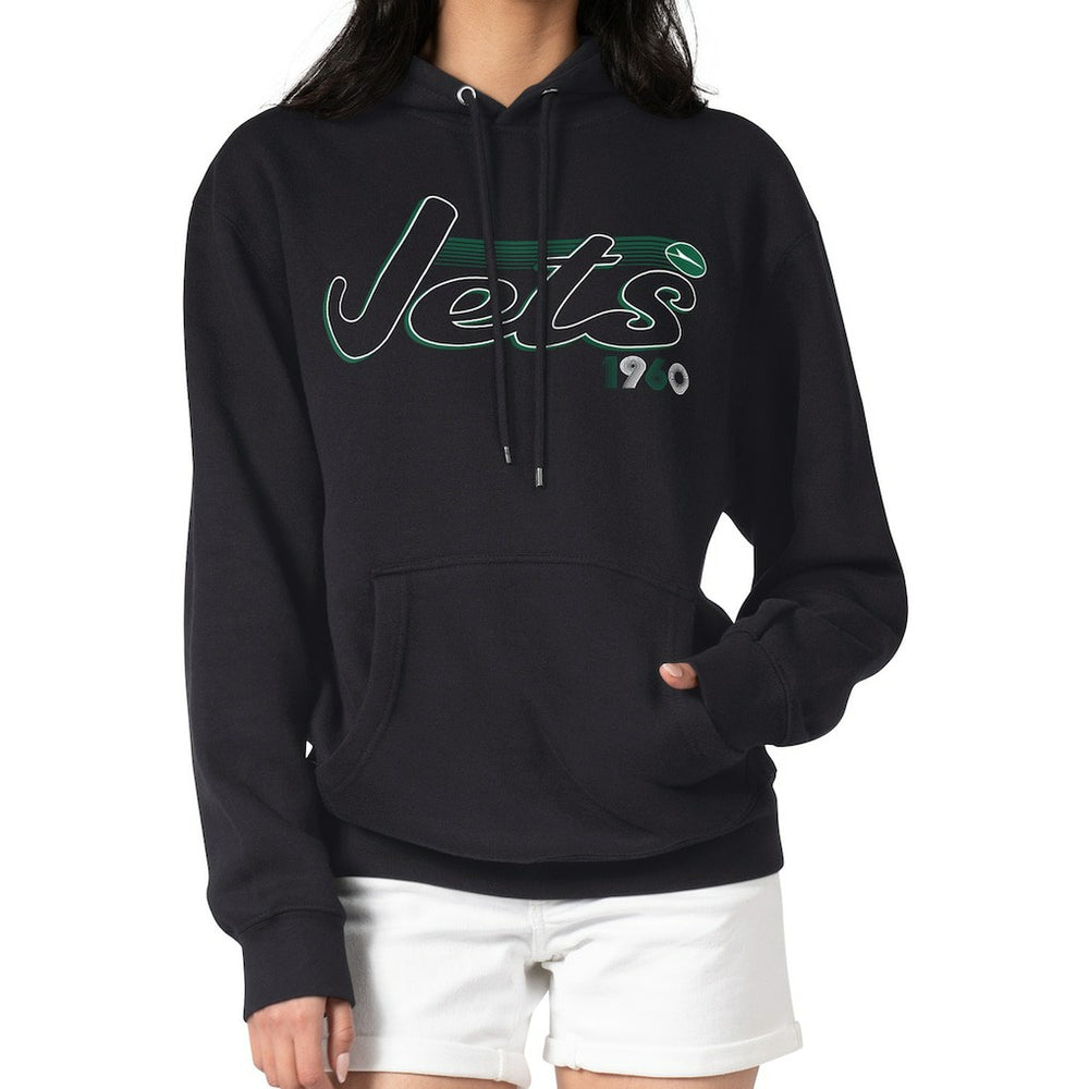 New York Jets Starter Women's Groovy Script Pullover Hoodie - Black - NFL