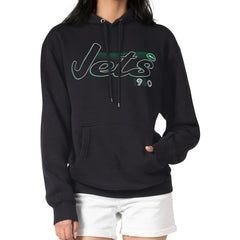 New York Jets Starter Women's Groovy Script Pullover Hoodie - Black - NFL