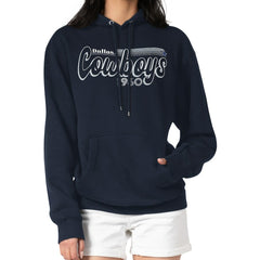 Dallas Cowboys Starter Women's Groovy Script Pullover Hoodie - Navy - NFL
