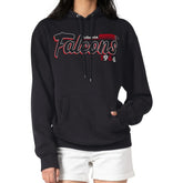 Atlanta Falcons Starter Women's Groovy Script Pullover Hoodie - Black - NFL