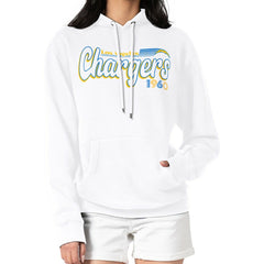 Los Angeles Chargers Starter Women's Groovy Script Pullover Hoodie - White - NFL