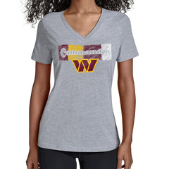 Washington Commanders Starter Women's Color Shading V-Neck T-Shirt - Gray - NFL