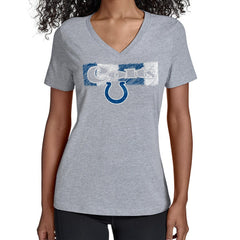 Indianapolis Colts Starter Women's Color Shading V-Neck T-Shirt - Gray - NFL