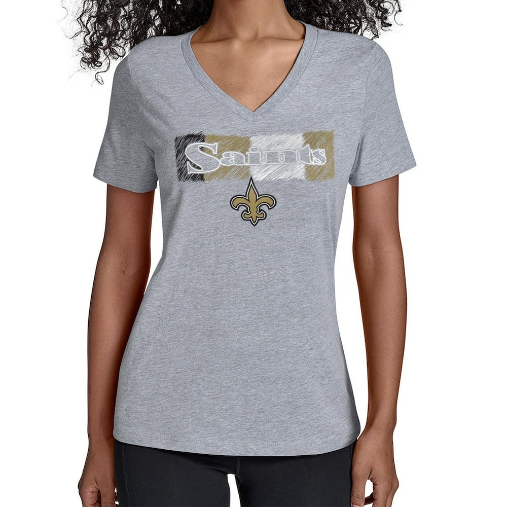New Orleans Saints Starter Women's Color Shading V-Neck T-Shirt - Gray - NFL
