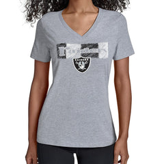 Las Vegas Raiders Starter Women's Color Shading V-Neck T-Shirt - Gray - NFL
