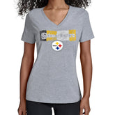 Pittsburgh Steelers Starter Women's Color Shading V-Neck T-Shirt - Gray - NFL