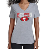 San Francisco 49ers Starter Women's Color Shading V-Neck T-Shirt - Gray - NFL