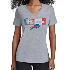 Buffalo Bills Starter Women's Color Shading V-Neck T-Shirt - Gray - NFL