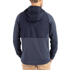 Chicago Bears Cutter & Buck Peshastin Eco Fleece Recycled Raglan Full-Zip Tri-Blend Hybrid Jacket - Heather Navy - NFL