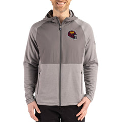 Washington Commanders Cutter & Buck Peshastin Eco Fleece Recycled Raglan Full-Zip Tri-Blend Hybrid Jacket - Heather Gray - NFL