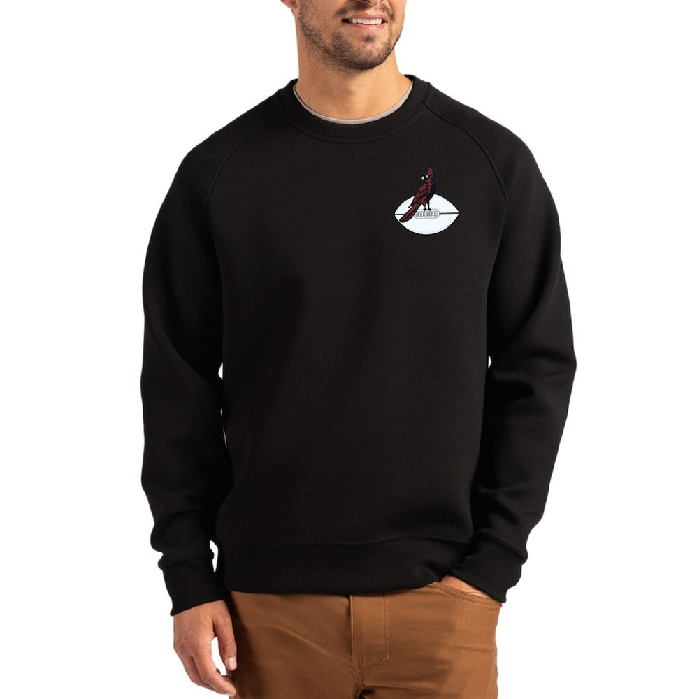 Arizona Cardinals Cutter & Buck Throwback Roam Recycled Raglan Pullover Sweatshirt - Black - NFL