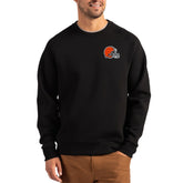 Cleveland Browns Cutter & Buck Primary Logo Roam Recycled Raglan Pullover Sweatshirt - Black - NFL