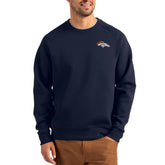 Denver Broncos Cutter & Buck Primary Logo Roam Recycled Raglan Pullover Sweatshirt - Navy - NFL