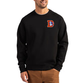 Denver Broncos Cutter & Buck Throwback Roam Recycled Raglan Pullover Sweatshirt - Black - NFL