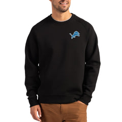Detroit Lions Cutter & Buck Primary Logo Roam Recycled Raglan Pullover Sweatshirt - Black - NFL