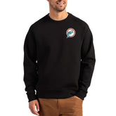 Miami Dolphins Cutter & Buck Throwback Roam Recycled Raglan Pullover Sweatshirt - Black - NFL