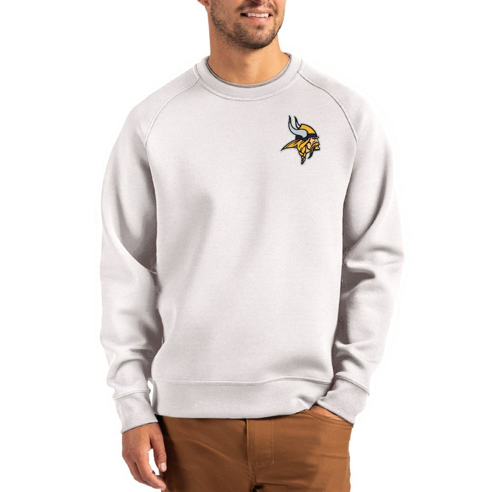 Minnesota Vikings Cutter & Buck Primary Logo Roam Recycled Raglan Pullover Sweatshirt - Gray - NFL