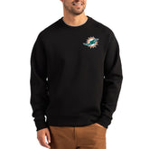 Miami Dolphins Cutter & Buck Primary Logo Roam Recycled Raglan Pullover Sweatshirt - Black - NFL