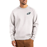 Philadelphia Eagles Cutter & Buck Primary Logo Roam Recycled Raglan Pullover Sweatshirt - Gray - NFL