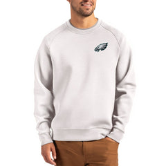 Philadelphia Eagles Cutter & Buck Primary Logo Roam Recycled Raglan Pullover Sweatshirt - Gray - NFL