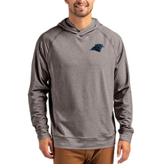 Carolina Panthers Cutter & Buck Adapt Knit Recycled Raglan Pullover Hoodie - Heather Gray - NFL