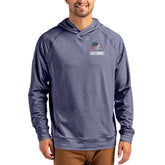 Cleveland Browns Cutter & Buck Adapt Americana Knit Recycled Raglan Pullover Hoodie - Heather Navy - NFL