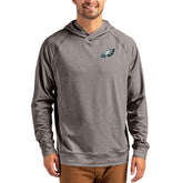 Philadelphia Eagles Cutter & Buck Adapt Knit Recycled Raglan Pullover Hoodie - Heather Gray - NFL