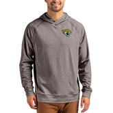 Jacksonville Jaguars Cutter & Buck Adapt Knit Recycled Raglan Pullover Hoodie - Heather Gray - NFL