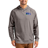 Seattle Seahawks Cutter & Buck Adapt Historic Knit Recycled Raglan Pullover Hoodie - Heather Gray - NFL