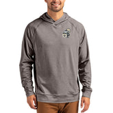 New Orleans Saints Cutter & Buck Adapt Historic Knit Recycled Raglan Pullover Hoodie - Heather Gray - NFL
