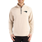 New England Patriots Cutter & Buck Adapt Eco Knit Stretch Recycled Quarter-Zip Pullover - Tan - NFL
