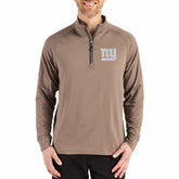 New York Giants Cutter & Buck Adapt Eco Knit Stretch Recycled Quarter-Zip Pullover - Brown - NFL
