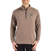 Atlanta Falcons Cutter & Buck Adapt Eco Knit Stretch Recycled Quarter-Zip Pullover - Brown - NFL