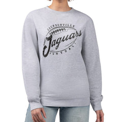 Jacksonville Jaguars G-III 4Her by Carl Banks Women's Distressed Graphics Fleece Pullover Sweatshirt - Gray - NFL
