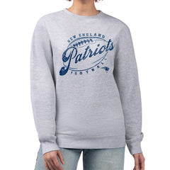 New England Patriots G-III 4Her by Carl Banks Women's Distressed Graphics Fleece Pullover Sweatshirt - Gray - NFL