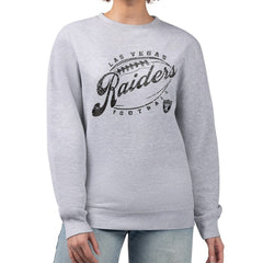 Las Vegas Raiders G-III 4Her by Carl Banks Women's Distressed Graphics Fleece Pullover Sweatshirt - Gray - NFL
