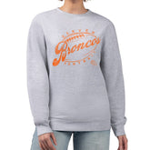 Denver Broncos G-III 4Her by Carl Banks Women's Distressed Graphics Fleece Pullover Sweatshirt - Gray - NFL