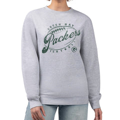 Green Bay Packers G-III 4Her by Carl Banks Women's Distressed Graphics Fleece Pullover Sweatshirt - Gray - NFL