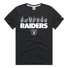 Las Vegas Raiders Homage Unisex NFL ASL Collection by Love Sign Tri-Blend T-Shirt - Black - NFL