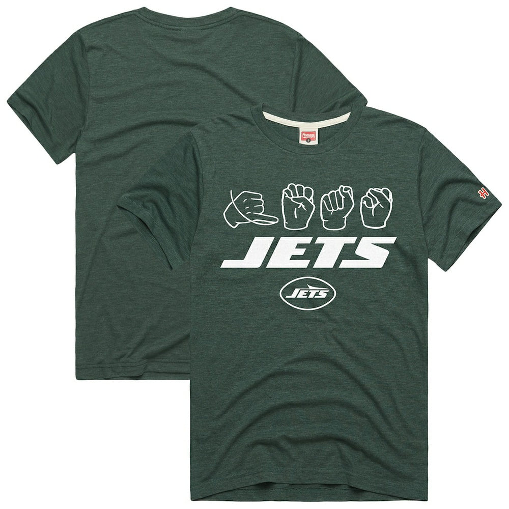 New York Jets Homage Unisex NFL ASL Collection by Love Sign Tri-Blend T-Shirt - Green - NFL