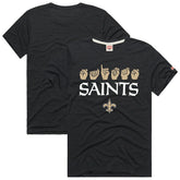 New Orleans Saints Homage Unisex NFL ASL Collection by Love Sign Tri-Blend T-Shirt - Black - NFL