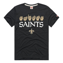 New Orleans Saints Homage Unisex NFL ASL Collection by Love Sign Tri-Blend T-Shirt - Black - NFL