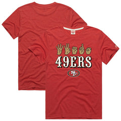 San Francisco 49ers Homage Unisex NFL ASL Collection by Love Sign Tri-Blend T-Shirt - Scarlet - NFL