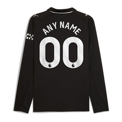 Puma - Manchester City 2025/26 Away Replica Long Sleeve Custom Jersey - Black