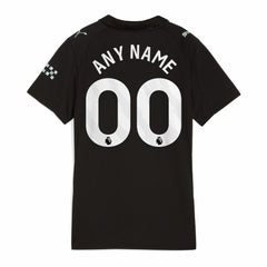 Puma - Manchester City Women's 2025/26 Away Replica Custom Jersey - Black